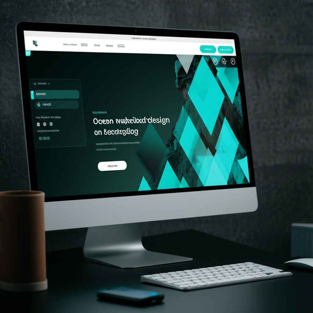 Modern website design displayed on computer screen